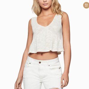 BCBGMAXAZRIA RUFFLED SLEEVELESS TANK TOP, XS